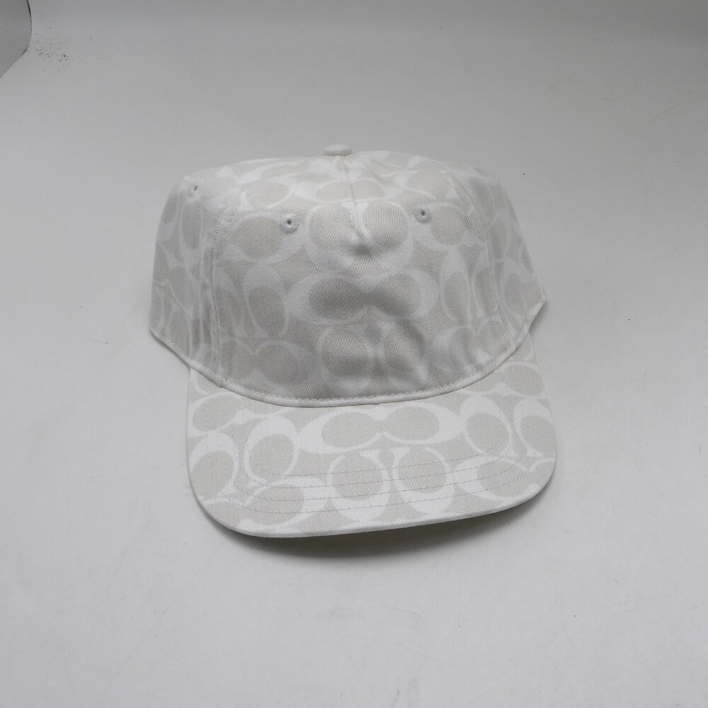 Coach White Denim Baseball Hat Unisex 100% Cotton CH405 XS/S Adjustable New